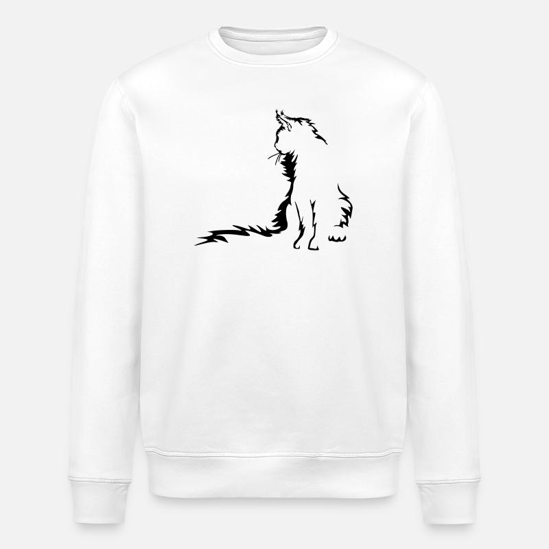 Chat Maine Coon - Sweat bio ROLLER Stanley/Stella Unisexe - blanc