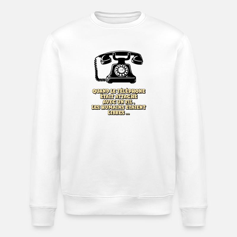 Wenn das Telefon ein Kabel hatte - Stanley/Stella Unisex Bio-Sweatshirt ROLLER - Weiß