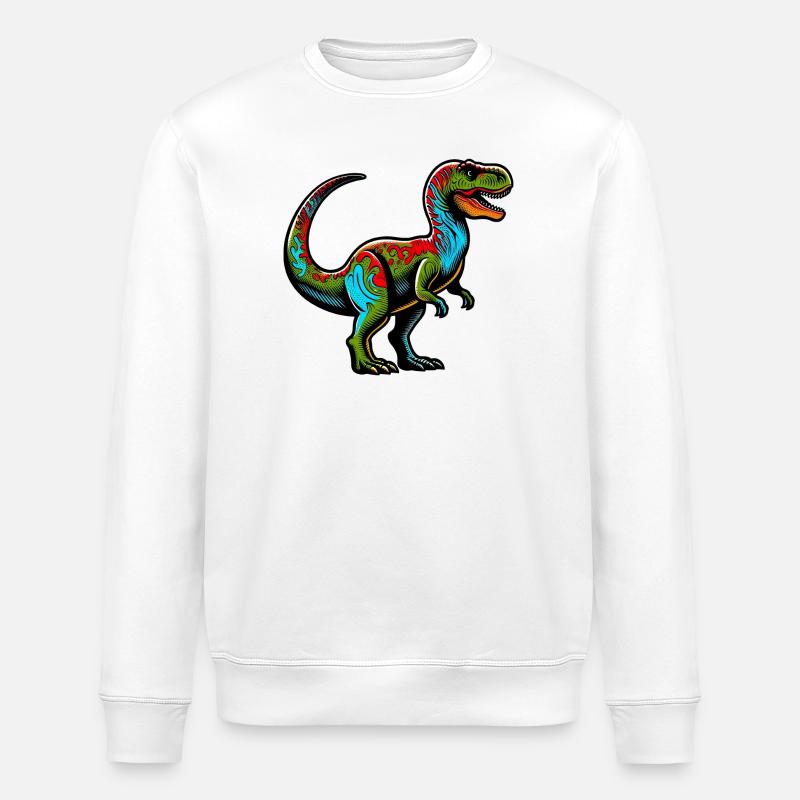 Dinosaur - Stanley/Stella ROLLER Unisex Organic Sweatshirt - white