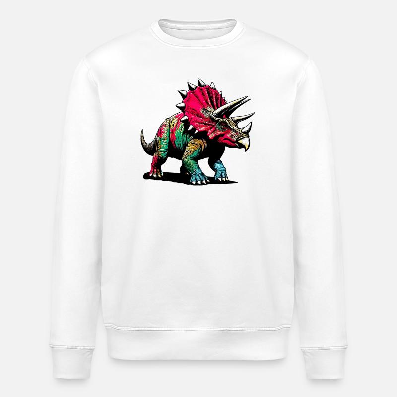 Dinosaur - Stanley/Stella ROLLER Unisex Organic Sweatshirt - white