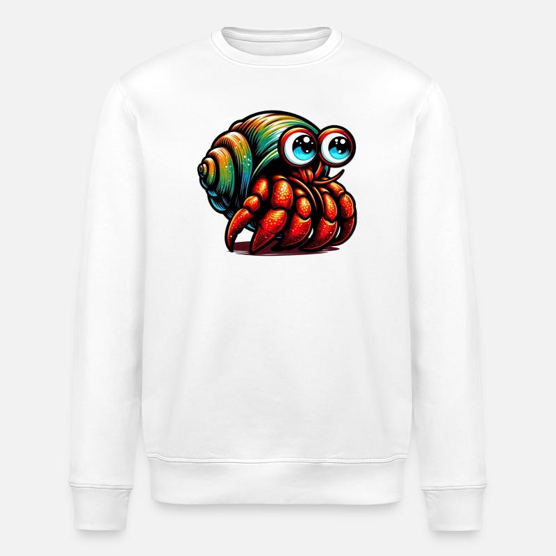 Hermit crab - Stanley/Stella ROLLER Unisex Organic Sweatshirt - white