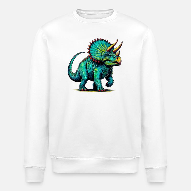 Dinosaurier - Stanley/Stella Unisex Bio-Sweatshirt ROLLER - Weiß