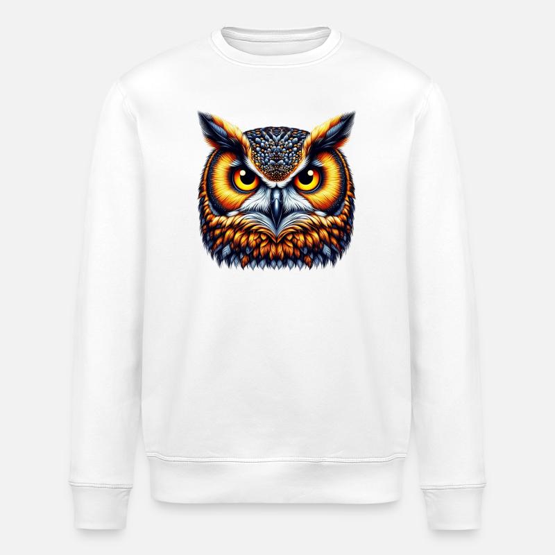 Owl - Stanley/Stella ROLLER Unisex Organic Sweatshirt - white