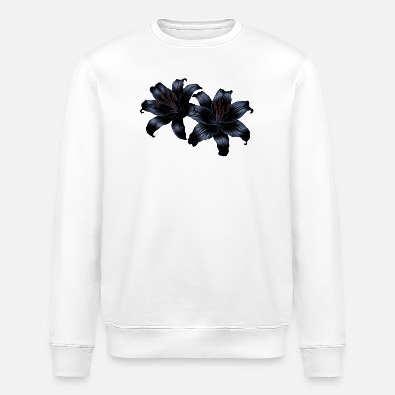 Lilien, blumen Outfits, goth - Stanley/Stella Unisex Bio-Sweatshirt ROLLER - Weiß