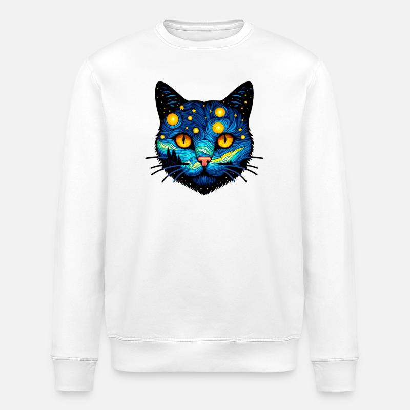 Chat - Sweat bio ROLLER Stanley/Stella Unisexe - blanc