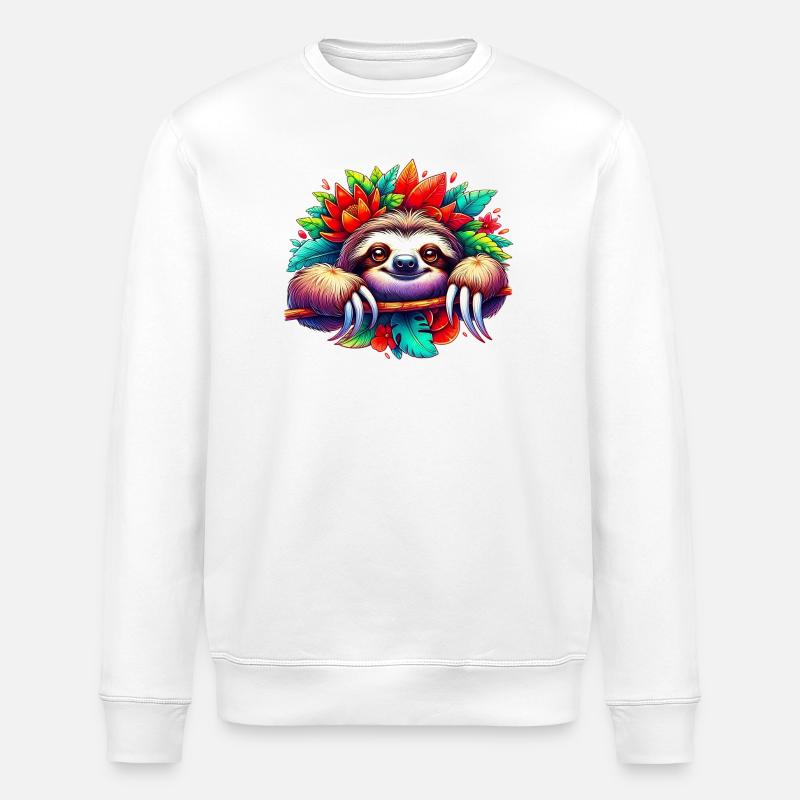 Faultier - Stanley/Stella Unisex Bio-Sweatshirt ROLLER - Weiß