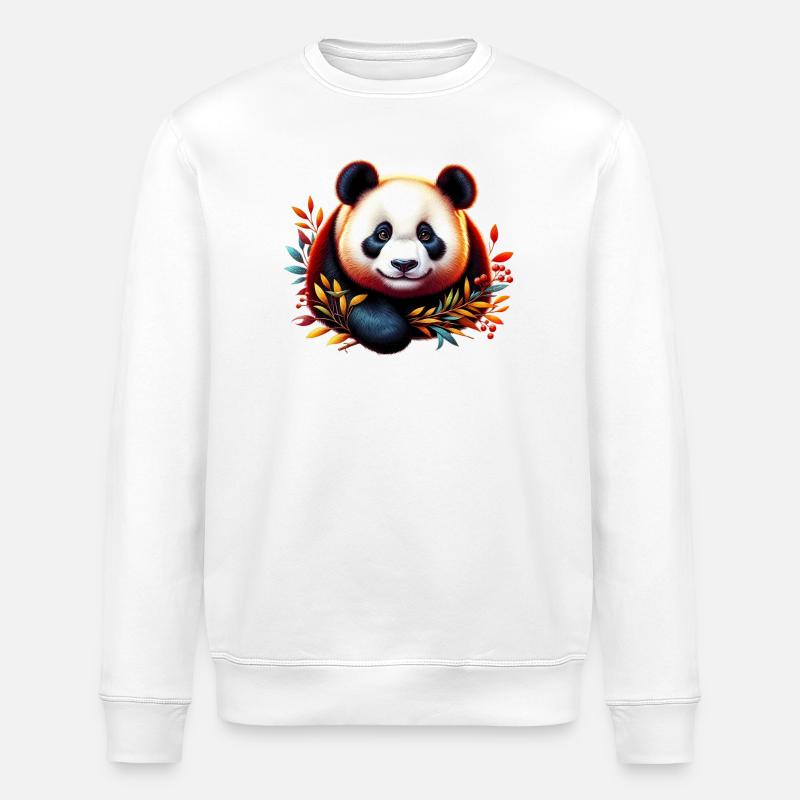Panda - Stanley/Stella ROLLER Unisex Organic Sweatshirt - white