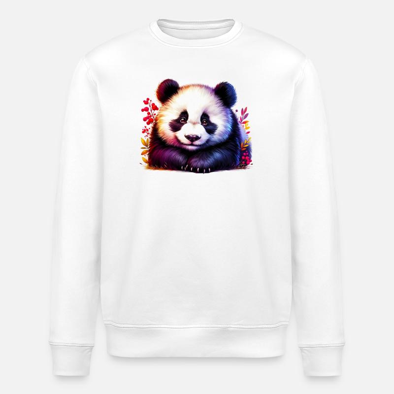 Panda - Stanley/Stella ROLLER Unisex Organic Sweatshirt - white