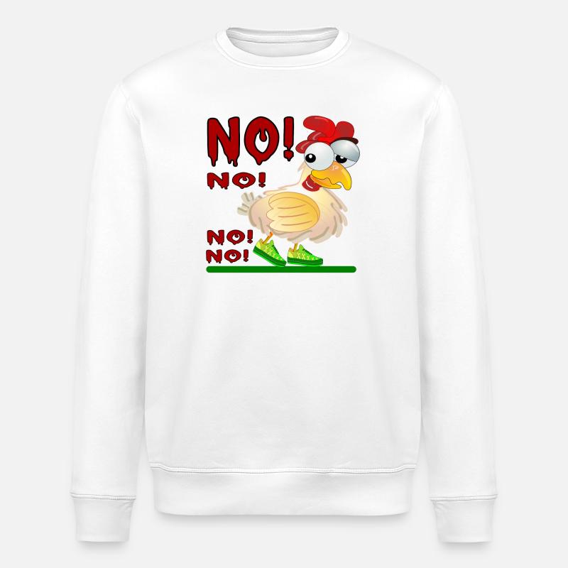 ANTWORT NEIN - HÜHNERSTALL - Stanley/Stella Unisex Bio-Sweatshirt ROLLER - Weiß