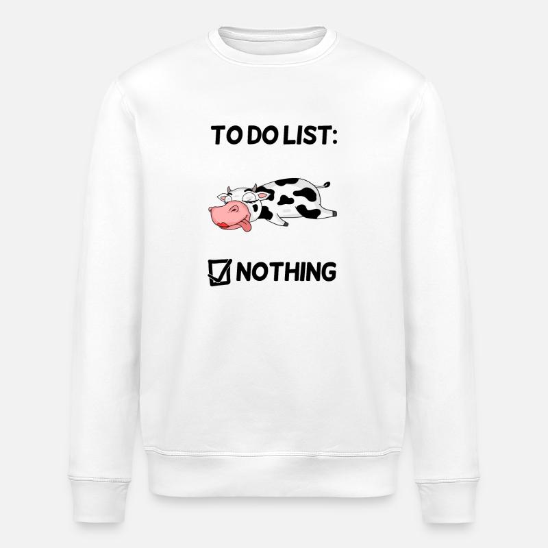 Lustiger Spruch Kuh Motiv - Stanley/Stella Unisex Bio-Sweatshirt ROLLER - Weiß