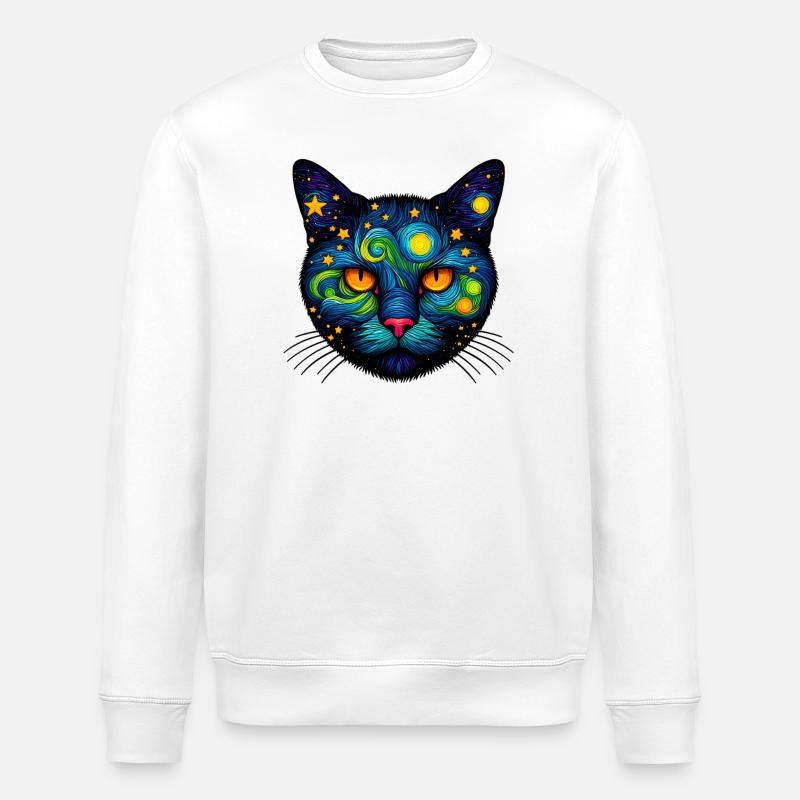 Katze - Stanley/Stella Unisex Bio-Sweatshirt ROLLER - Weiß