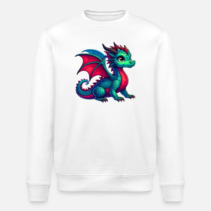 Dragon - Stanley/Stella ROLLER Unisex Organic Sweatshirt - white