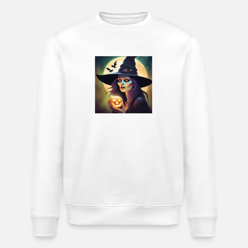 halloween, sorcière, citrouille - Sweat bio ROLLER Stanley/Stella Unisexe - blanc