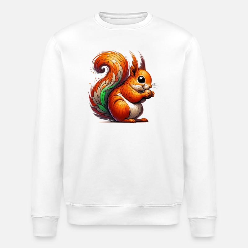 Squirrel - Stanley/Stella ROLLER Unisex Organic Sweatshirt - white