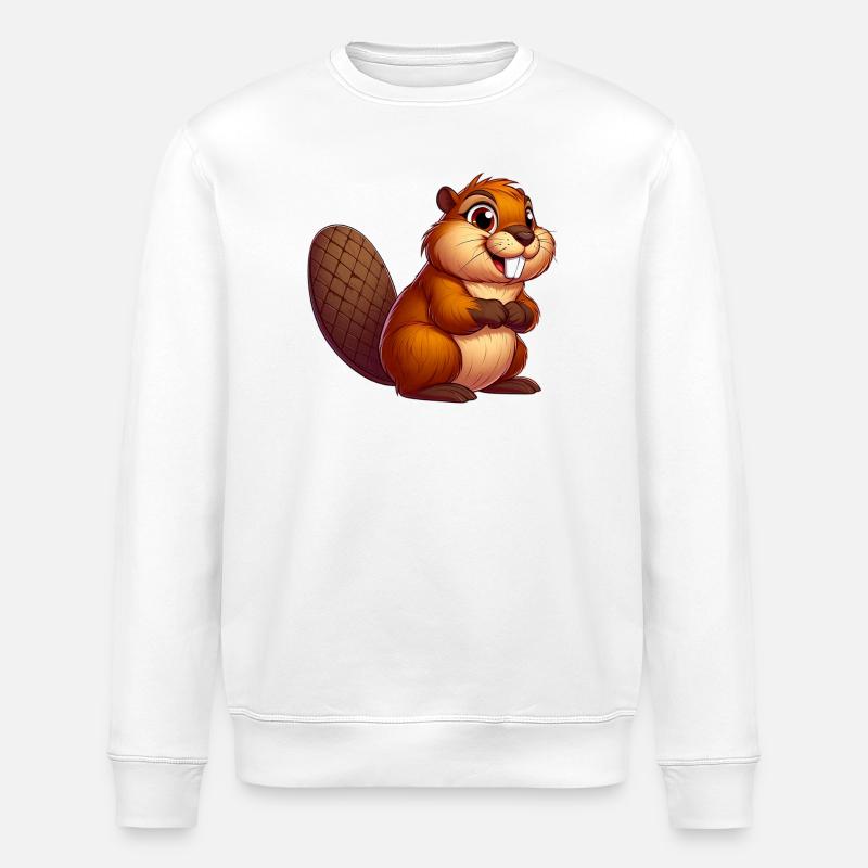 Castor - Sweat bio ROLLER Stanley/Stella Unisexe - blanc