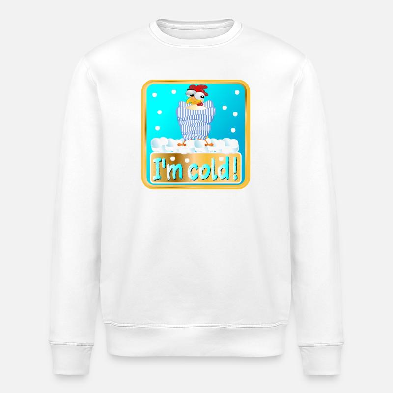 JEG ER KALD - VINTERKYLLING FJERFE - Stanley/Stella ROLLER økologisk unisex-sweatshirt - hvit