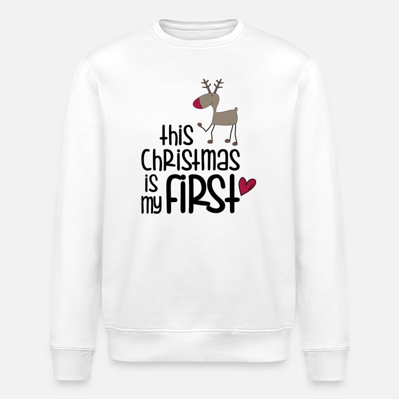 First Christmas - Stanley/Stella Unisex Bio-Sweatshirt ROLLER - Weiß