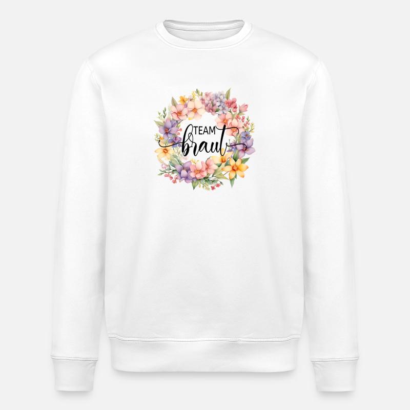 Team Braut! Personalisierbar - Stanley/Stella Unisex Bio-Sweatshirt ROLLER - Weiß