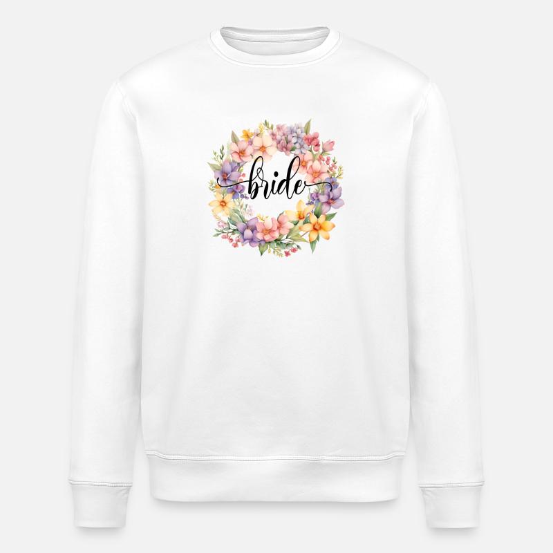 Team Bride! Personalisierbar - Stanley/Stella Unisex Bio-Sweatshirt ROLLER - Weiß