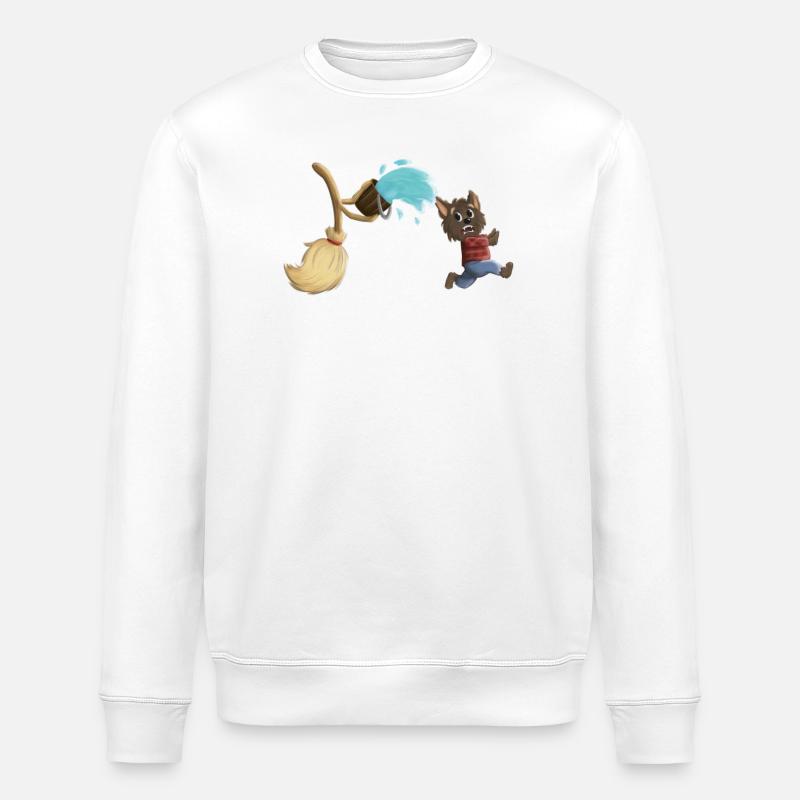 The sorcerer's apprentice as werewolf - Stanley/Stella ROLLER Unisex Organic Sweatshirt - white