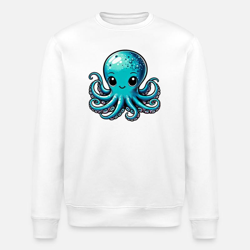 Octopus - Stanley/Stella ROLLER Unisex Organic Sweatshirt - white