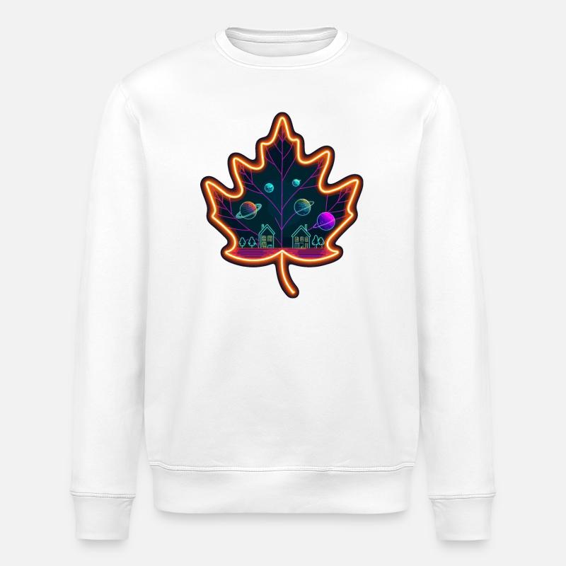 Maple leaf - Stanley/Stella ROLLER Unisex Organic Sweatshirt - white