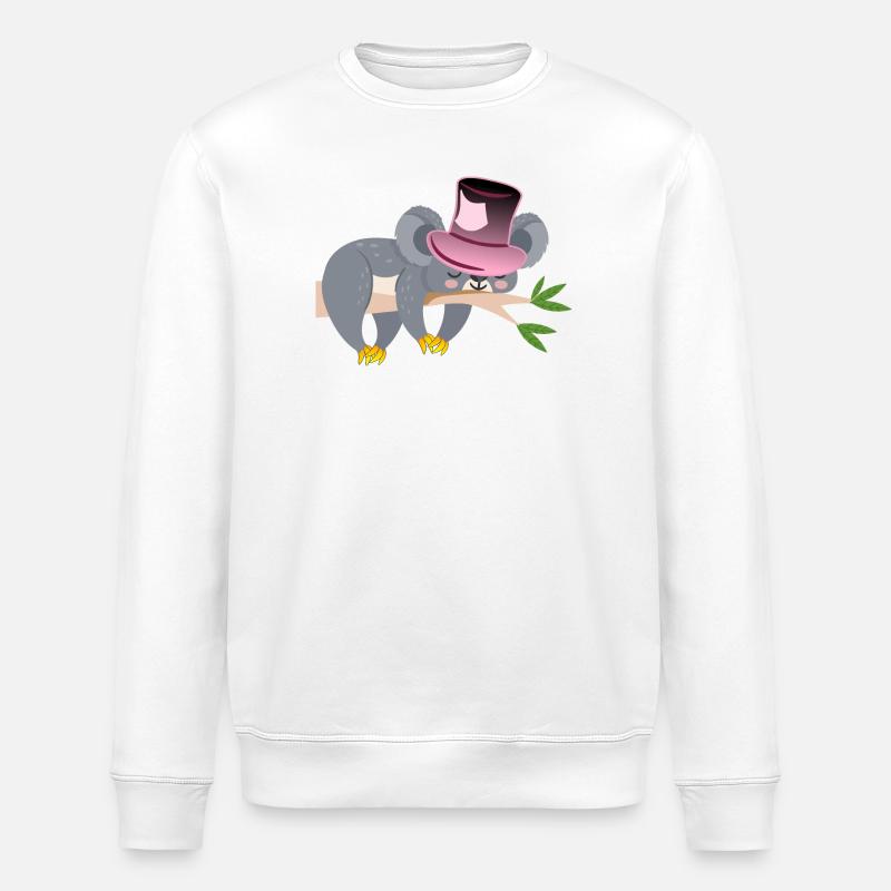 KOALA BEAR - SLEEPING - Stanley/Stella ROLLER Unisex Organic Sweatshirt - white