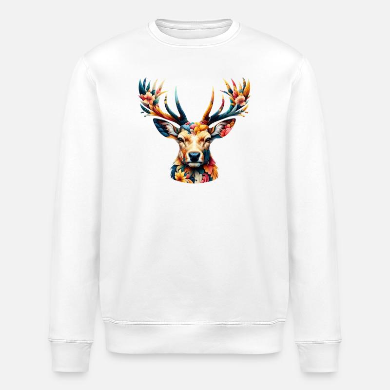 Cerf - Sweat bio ROLLER Stanley/Stella Unisexe - blanc