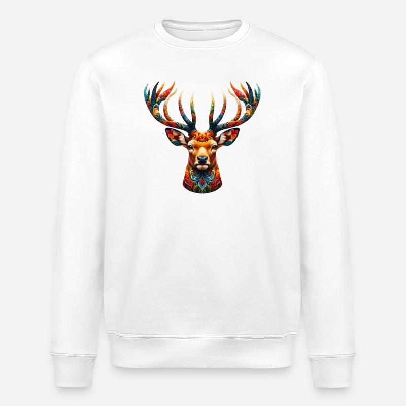 Deer - Stanley/Stella ROLLER Unisex Organic Sweatshirt - white