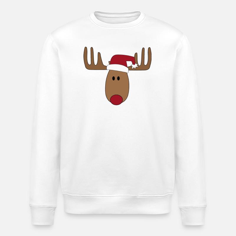 Weihnachten Elch - Stanley/Stella Unisex Bio-Sweatshirt ROLLER - Weiß
