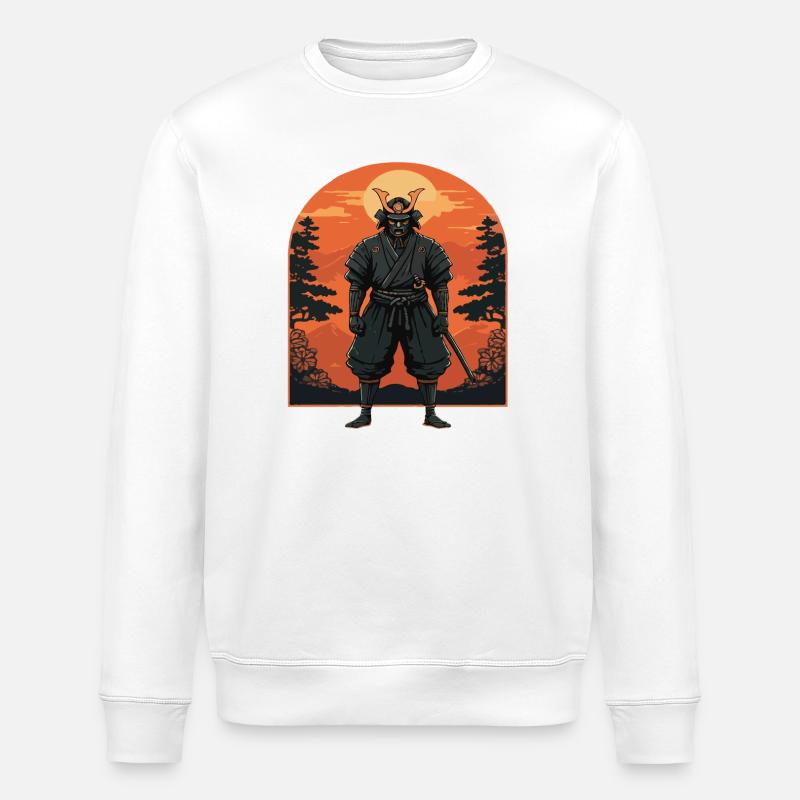 Krieger im Sonnenuntergang - Stanley/Stella Unisex Bio-Sweatshirt ROLLER - Weiß