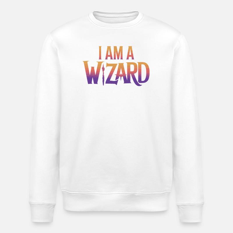 Ich bin ein Zauberer Textdesign - Stanley/Stella Unisex Bio-Sweatshirt ROLLER - Weiß