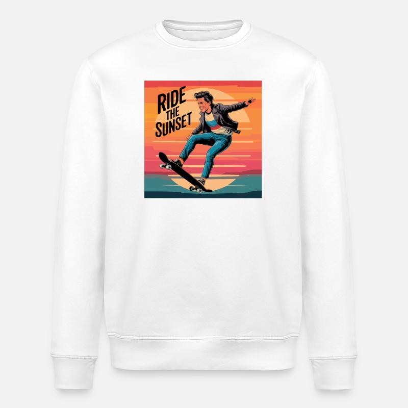 Ride the Sunset Skateboarder - Sweat bio ROLLER Stanley/Stella Unisexe - blanc