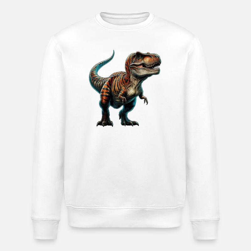 Dinosaur - Stanley/Stella ROLLER Unisex Organic Sweatshirt - white
