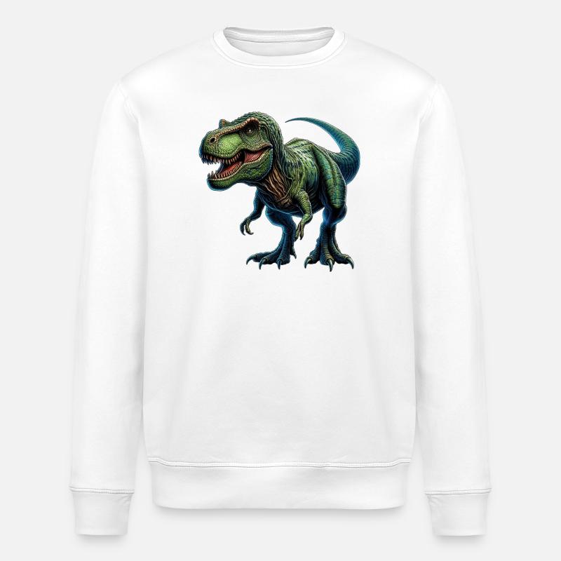 Dinosaur - Stanley/Stella ROLLER Unisex Organic Sweatshirt - white