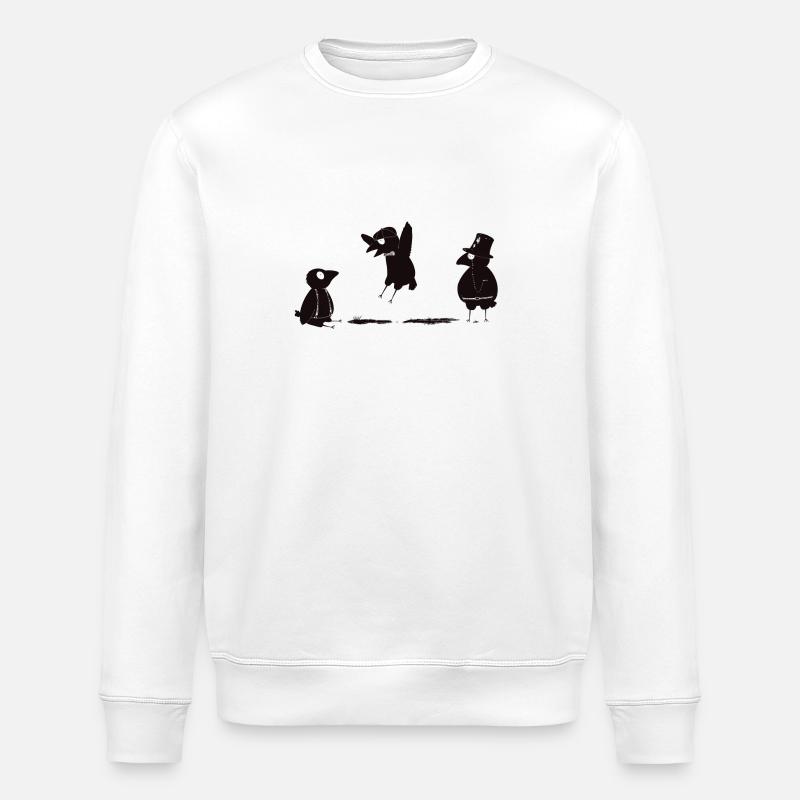 crows before bros - Stanley/Stella ROLLER Unisex Organic Sweatshirt - white