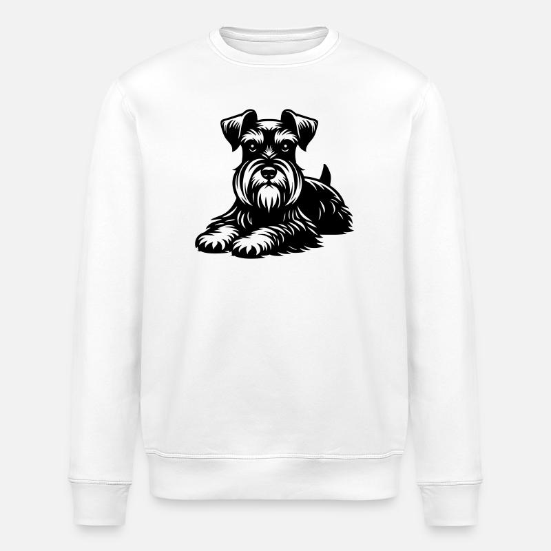 Miniature Schnauzer - Stanley/Stella ROLLER Unisex Organic Sweatshirt - white