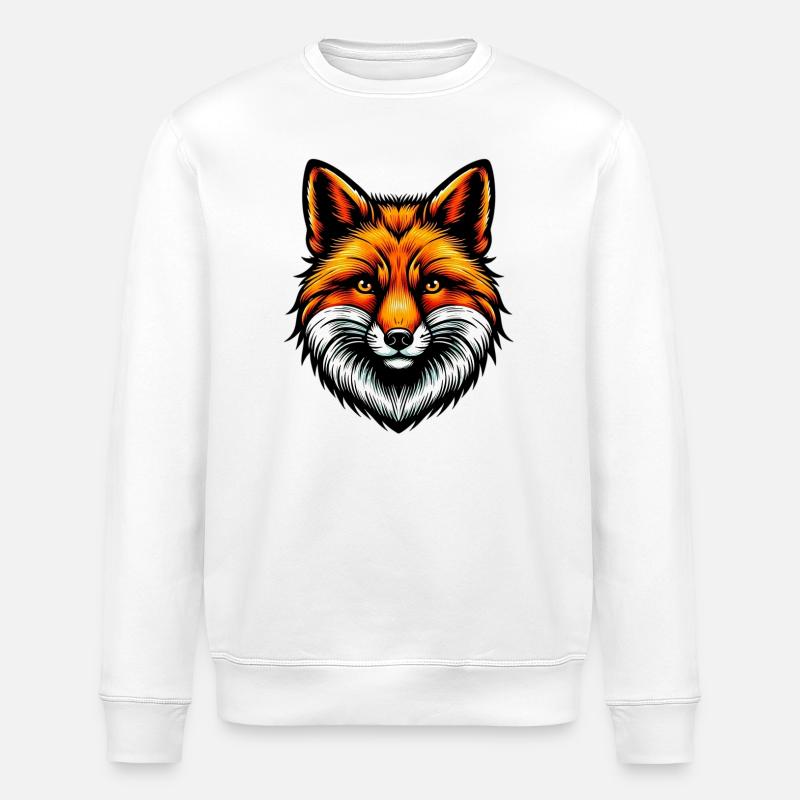 Fox - Stanley/Stella ROLLER Unisex Organic Sweatshirt - white