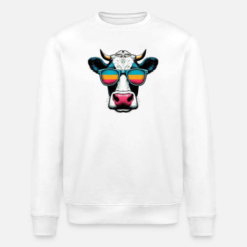 Vache - Sweat bio ROLLER Stanley/Stella Unisexe - blanc