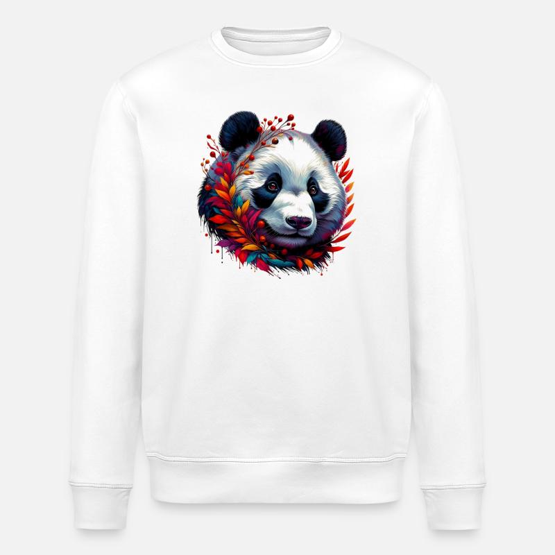 Panda - Stanley/Stella ROLLER Unisex Organic Sweatshirt - white