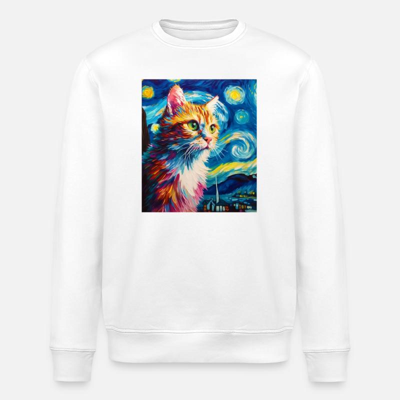 Chat - Sweat bio ROLLER Stanley/Stella Unisexe - blanc