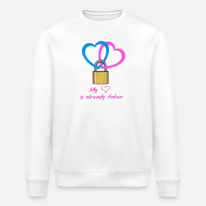 Mon coeur est déjà pris - Sweat bio ROLLER Stanley/Stella Unisexe - blanc