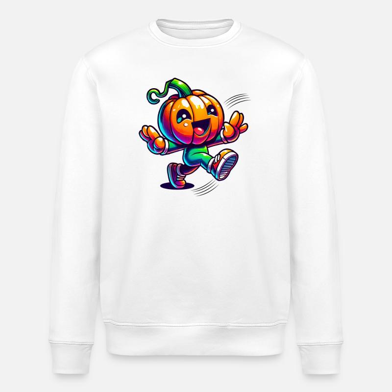 Citrouille dansante - mignon plaisir d’Halloween - Sweat bio ROLLER Stanley/Stella Unisexe - blanc