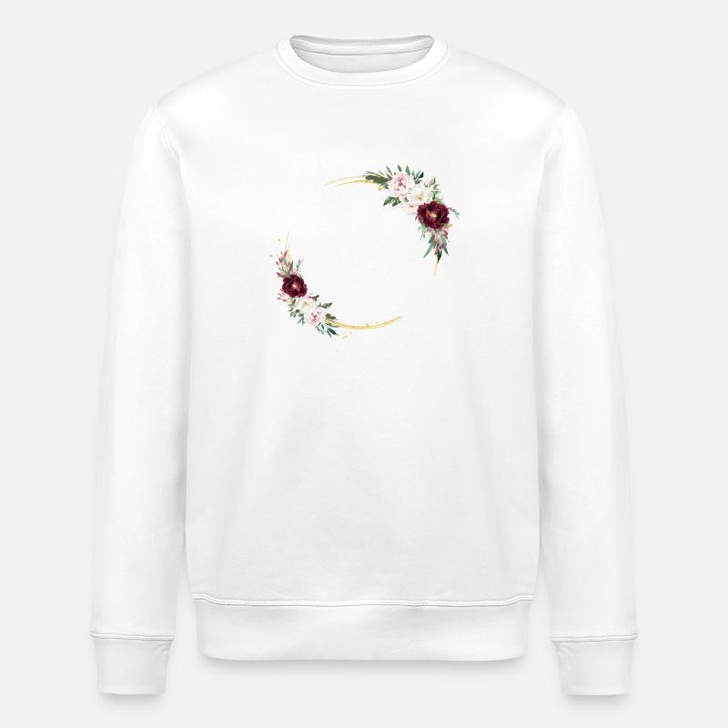 Cercle de fleurs personnalisable - Sweat bio ROLLER Stanley/Stella Unisexe - blanc