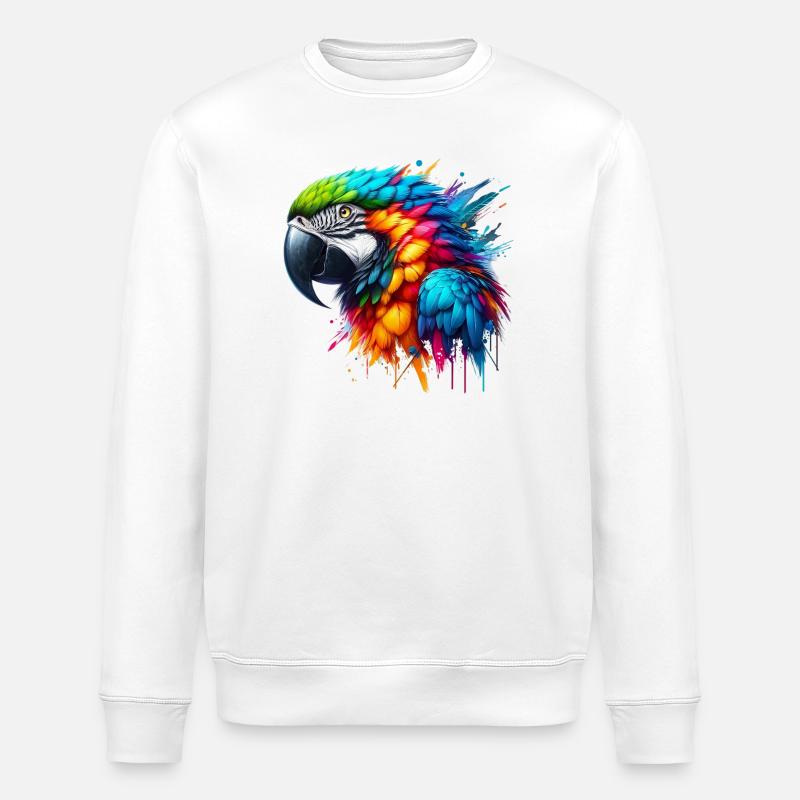 Papagei - Stanley/Stella Unisex Bio-Sweatshirt ROLLER - Weiß