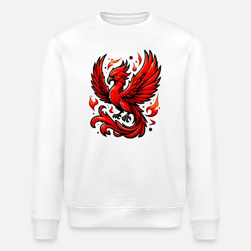 Roter Phönix - Stanley/Stella Unisex Bio-Sweatshirt ROLLER - Weiß