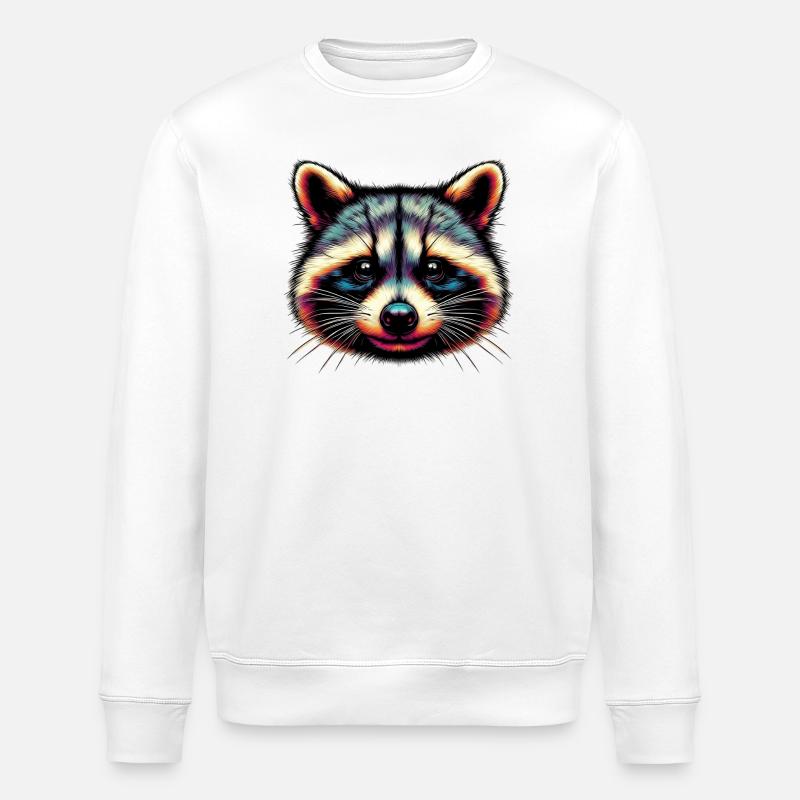 Waschbär - Stanley/Stella Unisex Bio-Sweatshirt ROLLER - Weiß