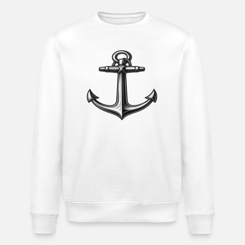 Conception d’ancre maritime - Sweat bio ROLLER Stanley/Stella Unisexe - blanc