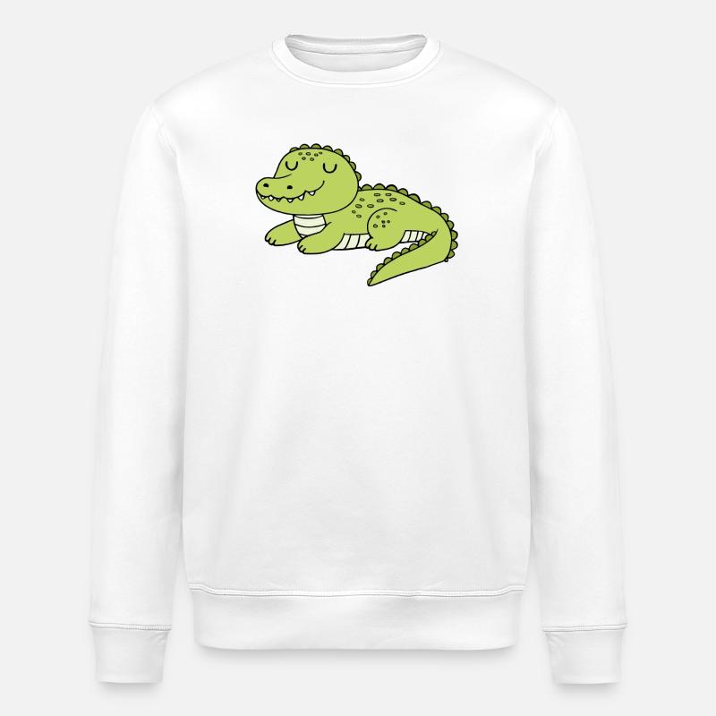 Krokodil - Stanley/Stella Unisex Bio-Sweatshirt ROLLER - Weiß
