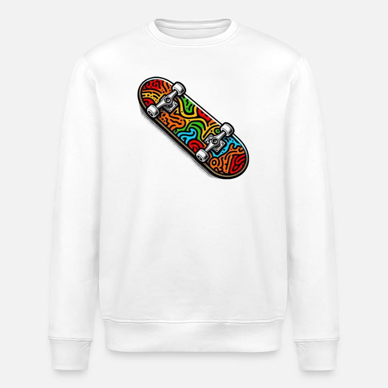 Skateboard - Stanley/Stella Unisex Bio-Sweatshirt ROLLER - Weiß